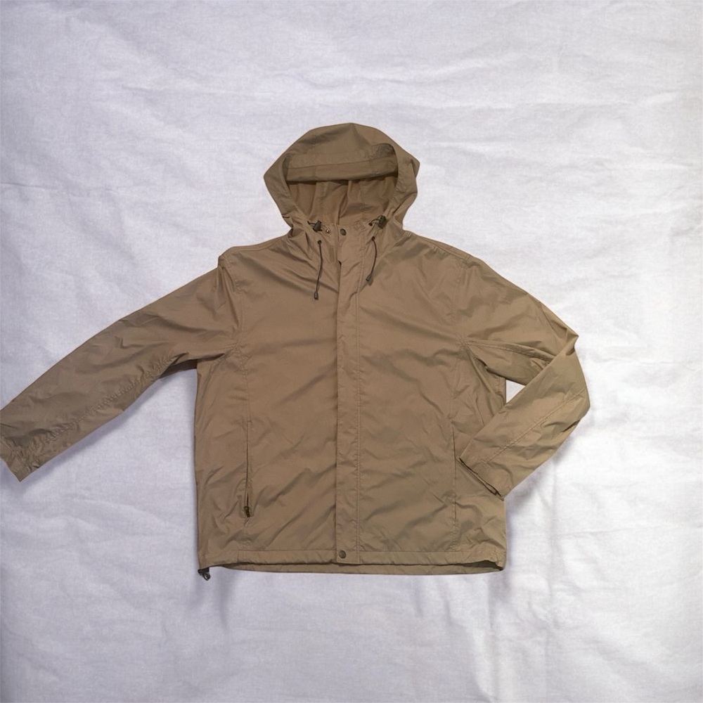 Men's Tan Hooded packable, jacket made by Croft and Barrow.